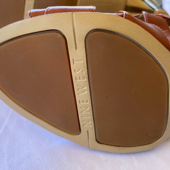 Nine West Leather Gladiator Caged Heel Open Toe Sandals - Picture 10 of 11